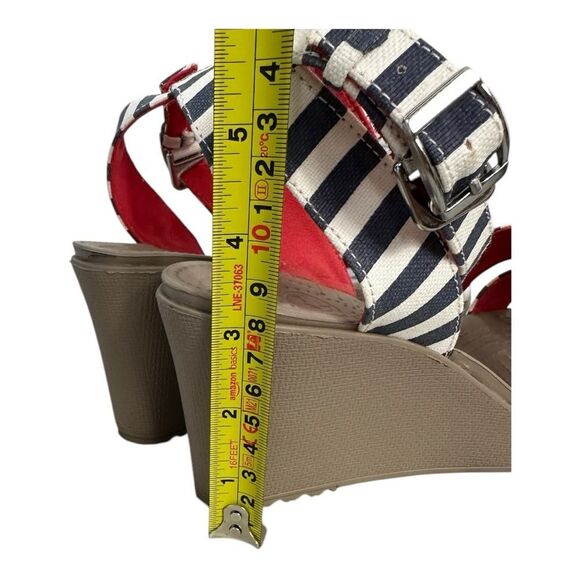 Striped Wedge Sandals - Picture 8 of 9